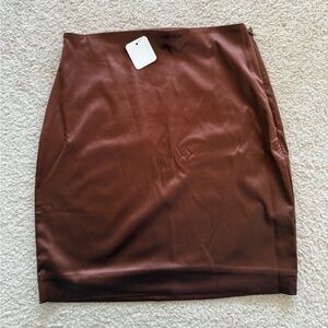 Fashion Nova Rich Brown Pencil Skirt
